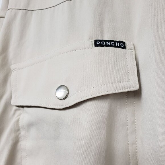 Poncho The Big Bend Western Performance Long Sleeve Shirt Pearl Snap UPF 50 - Picture 8 of 11
